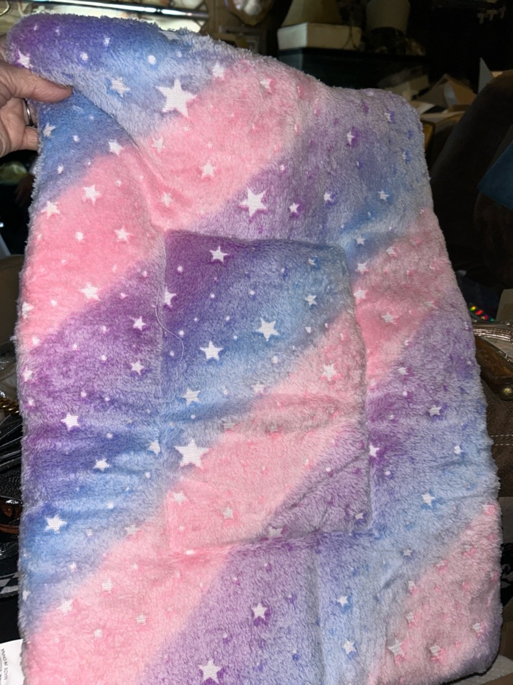 Galaxy Star Plush dog bed- Pink, Purple & Blue